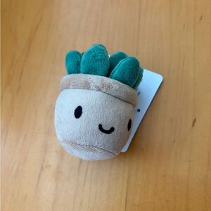 Cute Plant Plush Key Holder - Green and Tan